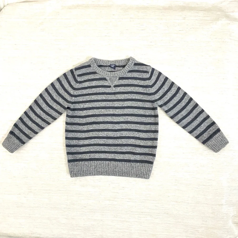 Gap Grey and Navy Striped Sweater Size 4 Years